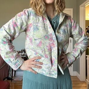Vintage Lightweight Floral Pastel Jacket - Multicolor